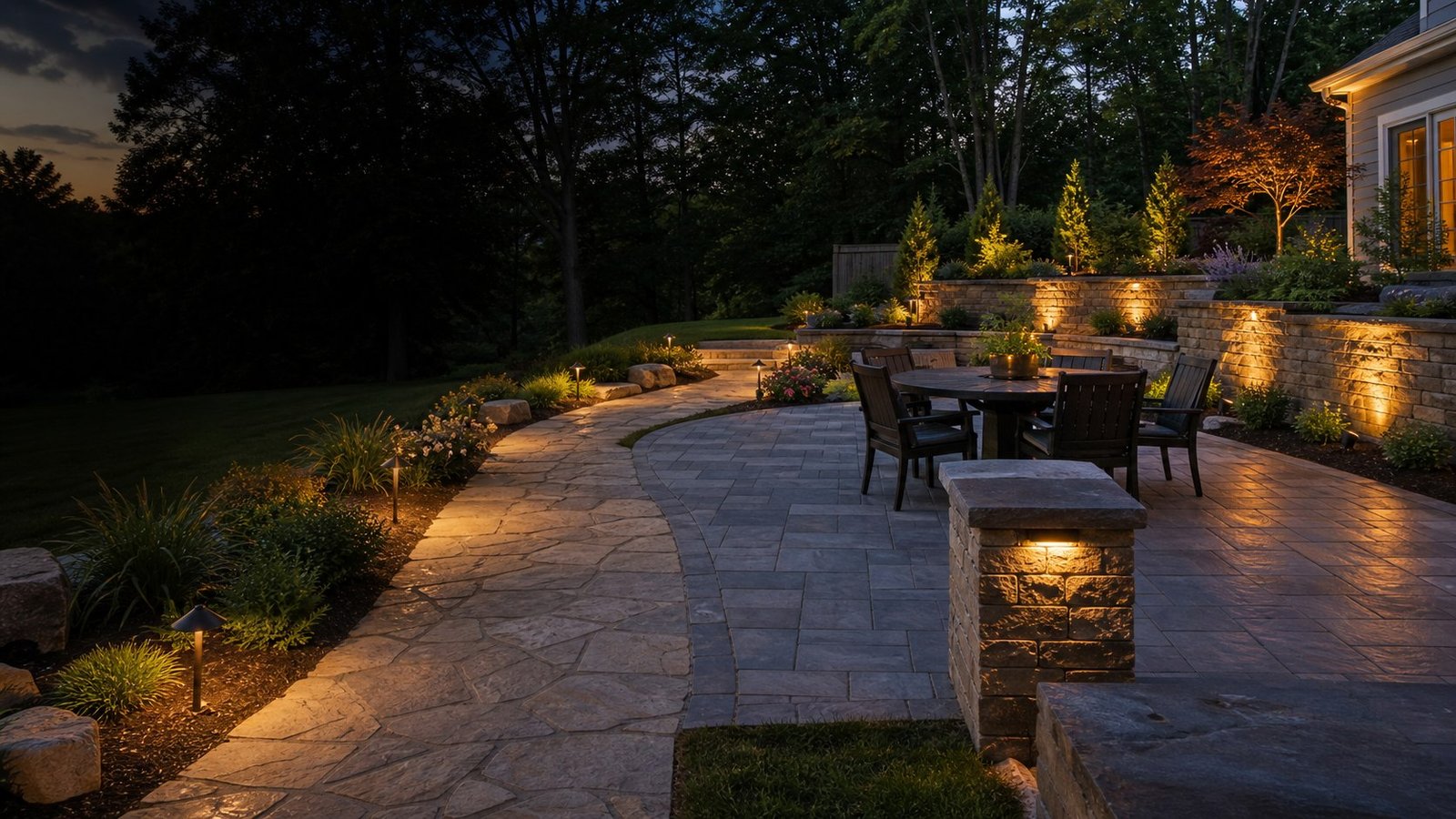 Backyard patio and hardscaping