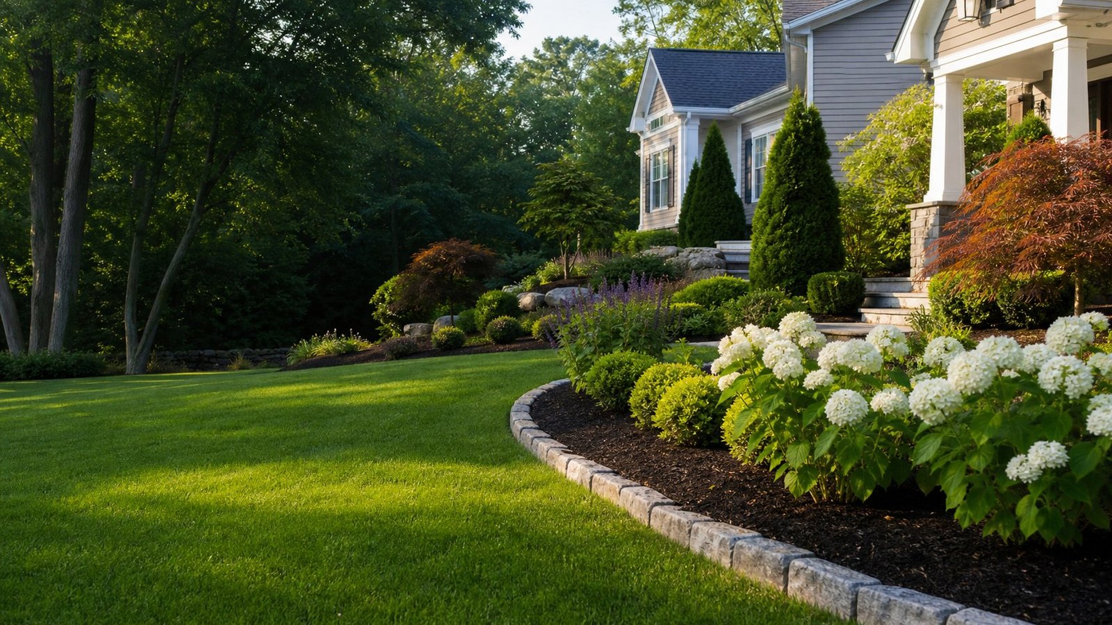 Commercial lawn and border maintenance